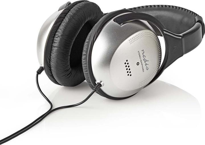 Actual product image Nedis Over-Ear Headphones Wired | Cord length: 2.70 m | Volume control | Black / Silver (Cable)