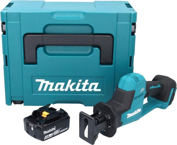 Productafbeelding Makita DJR 189 T1J Accu Reciprozaag 18 V Brushless + 1x Accu 5,0 Ah + Makpac - zonder La
