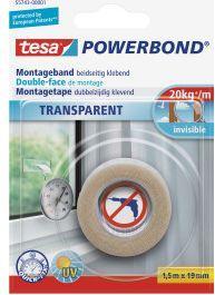 Produktbild tesa Powerbond TRANSPARENT doppelseitiges Montageband (19 mm)
