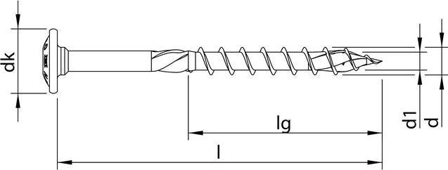Actual product image Heco TOPIX-plus 8.0 x 340, disc head, T-Drive, TG, A3K (50 Screws per piece)