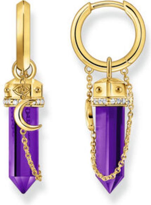 Produktbild Thomas Sabo Creolen mit Anhänger aus imitiertem Amethyst vergoldet (925er Silber/Silber)