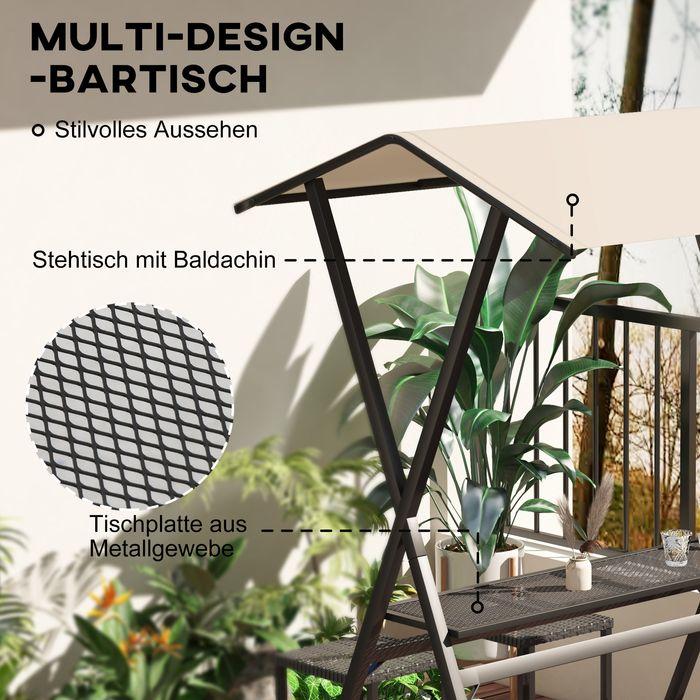 Actual product image Swisshandel24 Garden bar set rattan bar table with 4 bar stools, with roof, seating group, footrest, black, steel