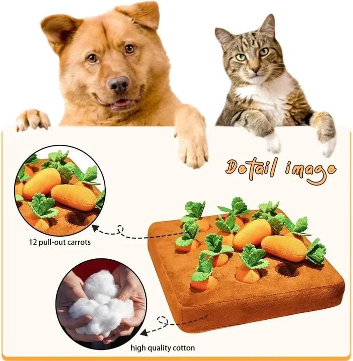 Image du produit Alopini Carotte Snuffle Tapis pour chiens chats Jouets puzzle avec carottes pour petits moyens grands