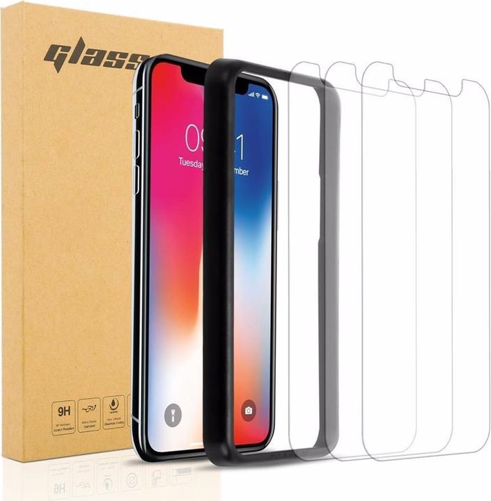 Actual product image Cadorabo Display protection glass with installation aid (3 Piece, Apple iPhone XS Max)