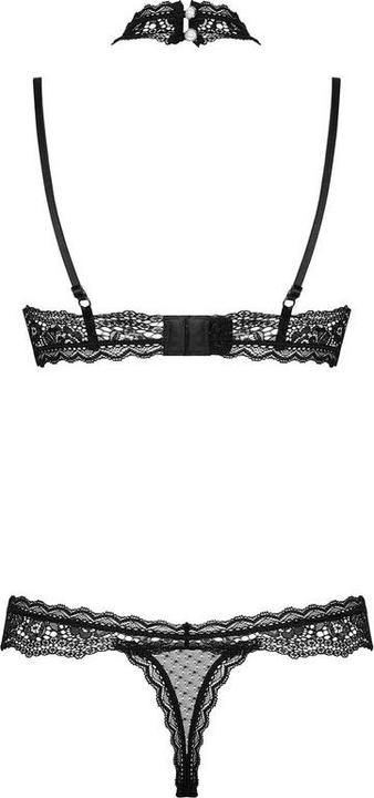 Produktbild Obsessive Schwarzer transparenter Bodysuit mit Spitze (S, M)