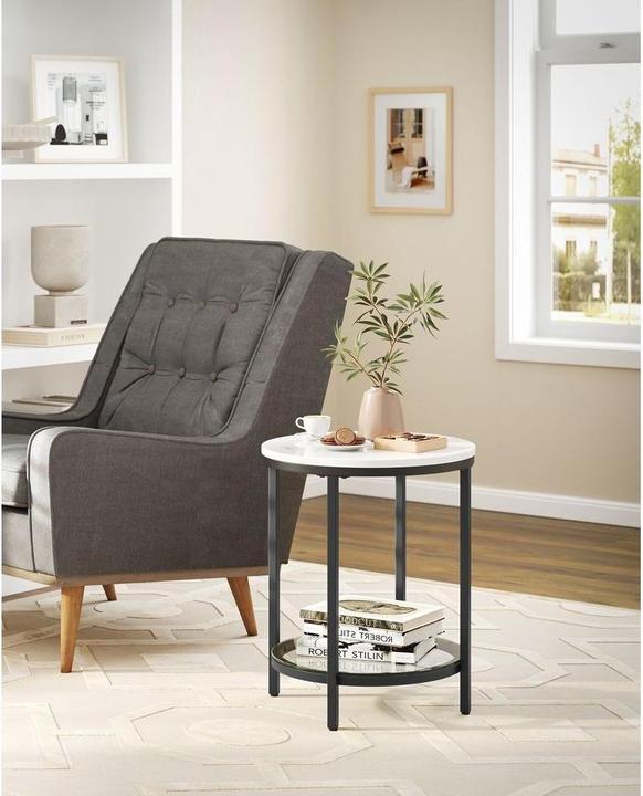 Image du produit Vasagle Table d'appoint en bois blanc 45,0 x 45,0 x 55,0 cm (45 x 45 x 55 cm)