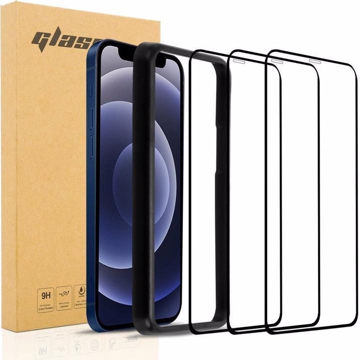 Productafbeelding Cadorabo Volledig schermbeschermend glas met installatiehulp (3 Stuk, Apple iPhone 12 Pro Max)