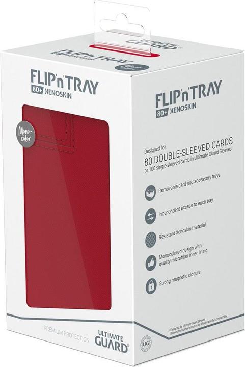 Immagine prodotto Ultimate Guard Flip'n'Tray 80+ XenoSkin Monocolor Rouge