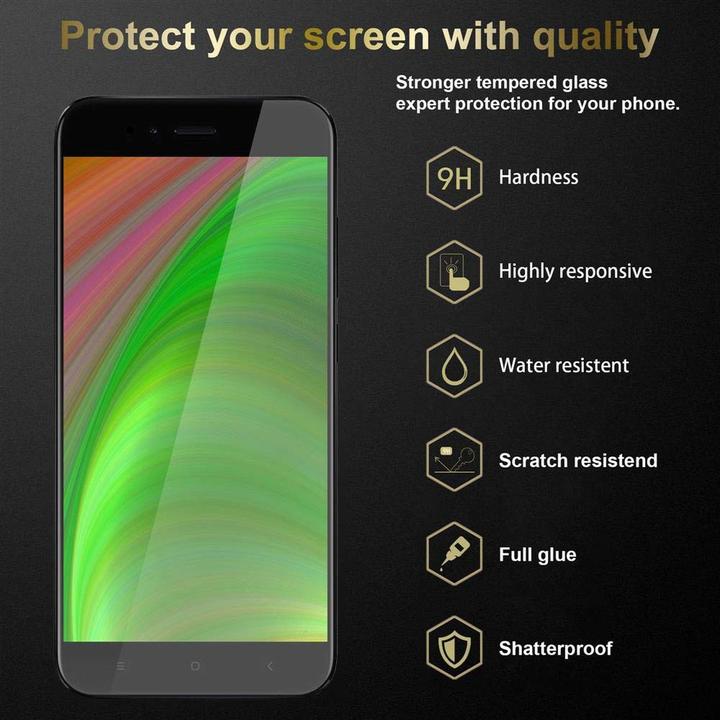 Actual product image Cadorabo Full screen display protection glass (1 Piece, Xiaomi Mi 5X)