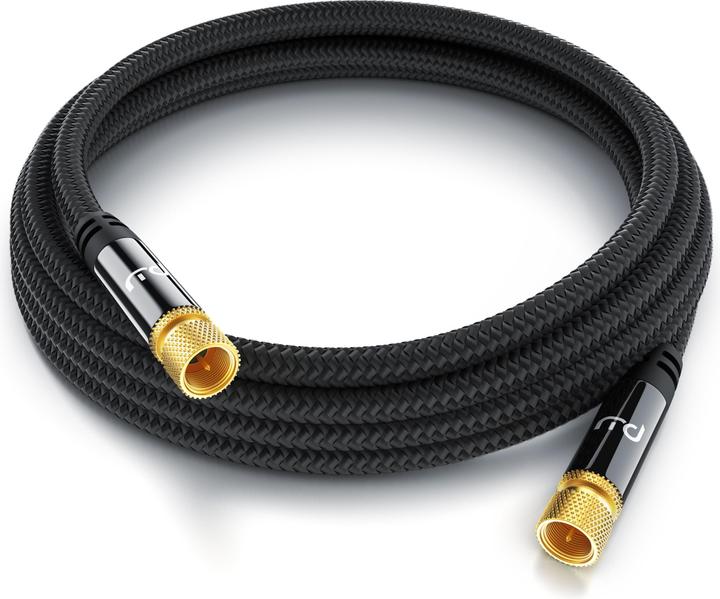 Immagine prodotto Primewire Cavo satellitare HDTV con guaina in tessuto, cavo SAT, 135dB 75 Ohm, 8k, 4k, HDTV, connettore F (135 dB, Cavi antenna)