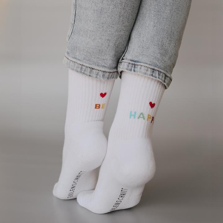 Image du produit Eulenschnitt Socken be happy weiss M Gr.39-42 (39 - 42)