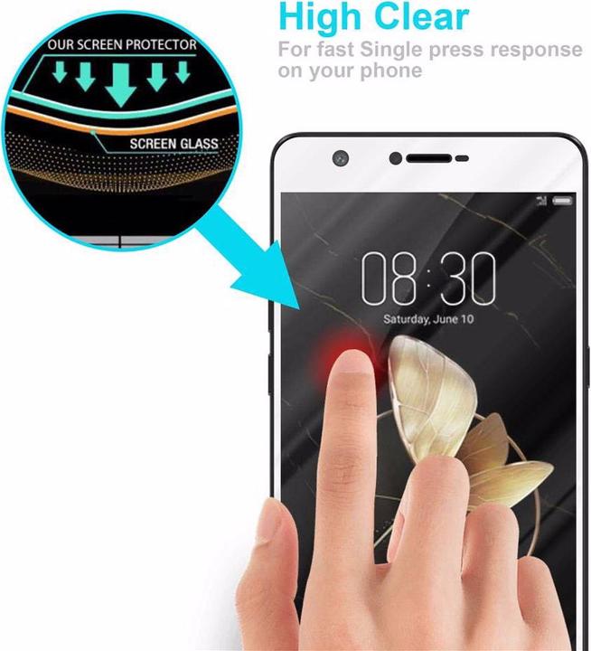 Actual product image Cadorabo Full screen display protection glass (1 Piece, ZTE Nubia M2)