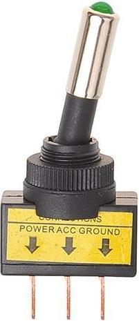 Produktbild ProPlus Kippschalter LED grün 12V-max. 20A im Blister