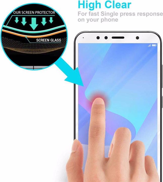 Actual product image Cadorabo Full screen display protection glass (1 Piece, Huawei Y6 Prime (2018))