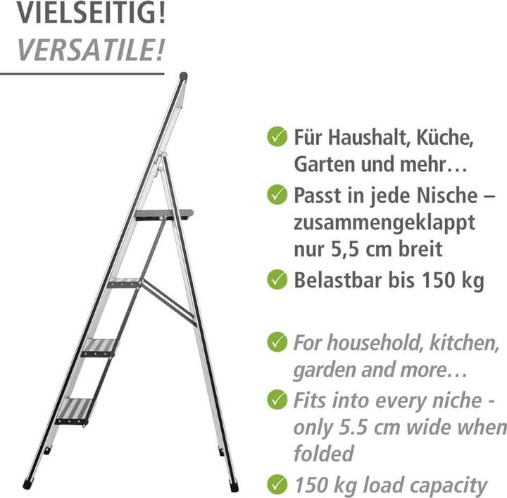 Produktbild Wenko Haushaltsleiter (Trittleiter, 144 cm)