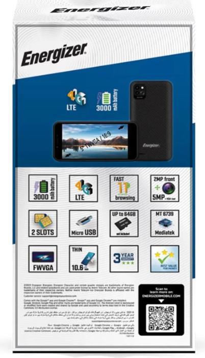 Image du produit Energizer Ultimate U505S Smartphone - Smartphone 1 Go de RAM 16 Go 5 pouces 4G Dual Sim UE (Noir) (16 Go, Noir, 5", Double SIM, 5 Mpx, 4G)
