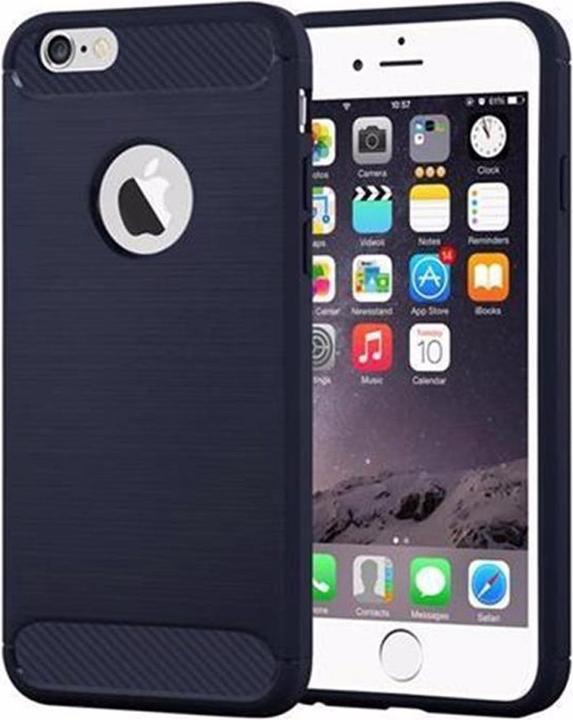 Produktbild Cadorabo TPU Ultra Slim carbon edelstahl Kombi Cover (Apple iPhone 6 Plus, Apple iPhone 6s Plus)