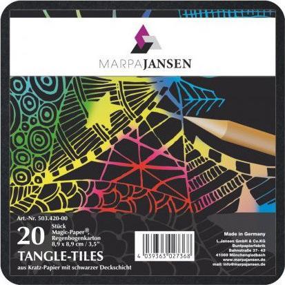 Actual product image Marpa Jansen ZENTANGLE TILES 8.9cm BLACK / à20