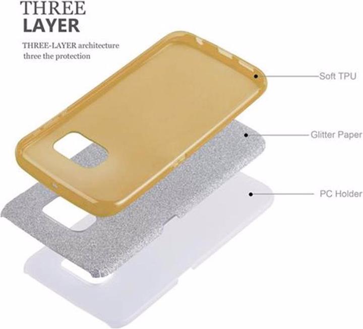 Actual product image Cadorabo TPU glitter (3-piece) cover (Samsung Galaxy S6 Edge)