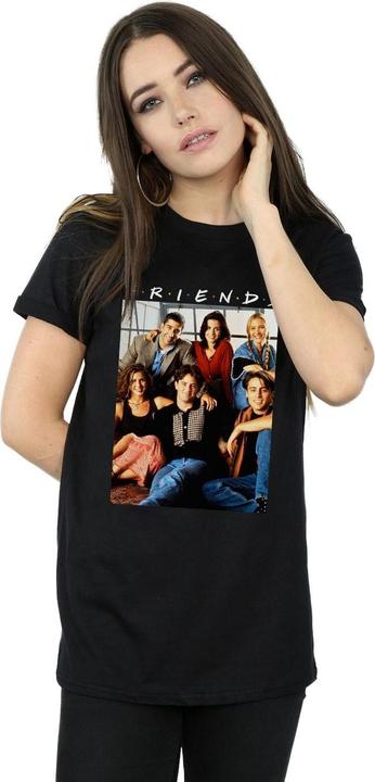 Actual product image Friends Womens/Ladies Group Photo Window Cotton Boyfriend T-Shirt (L)