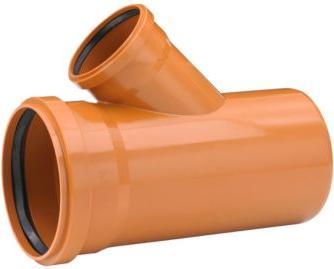 Produktbild Uponor PVC-grenrør 45°, 200/110mm - glat kloak