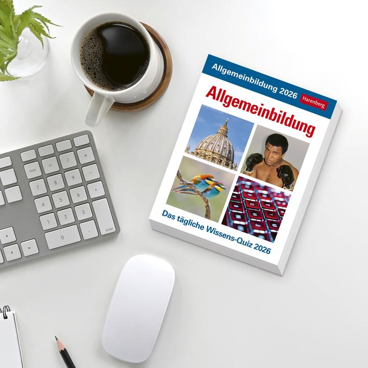 Immagine prodotto Harenberg Allgemeinbildung Tagesabreisskalender 2026 - Das tägliche Wissens-Quiz (Copertina morbida, Tedesco)