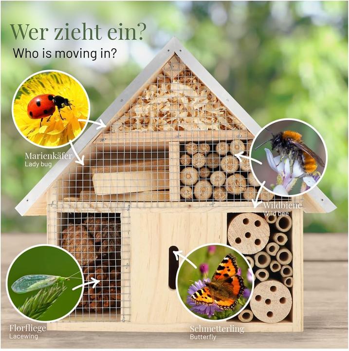 Image du produit Wildlife home Hôtel pour insectes (Papillons, Abeilles sauvages, Abeille, Coccinelles)