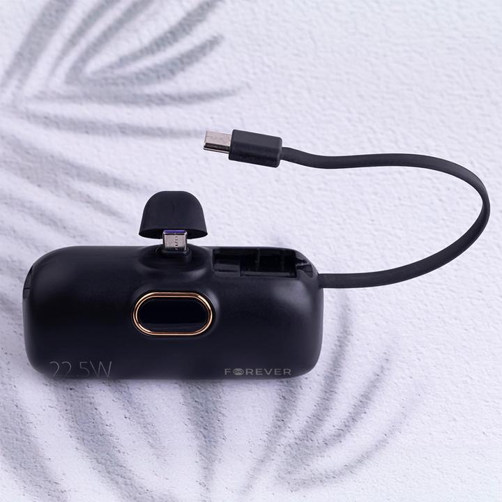 Immagine prodotto Forever mini power bank MTB-100 22,5W 5000 mAh USB C nero (5000 mAh, 22.50 W, 22.50 Wh)