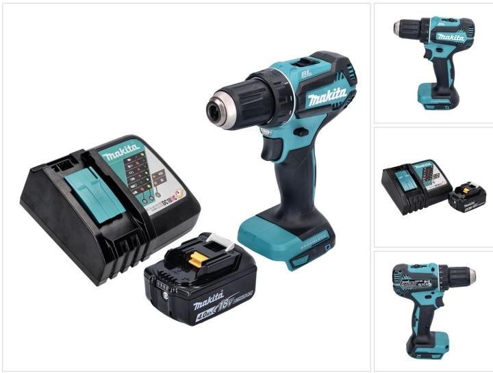 Makita DDF 485 RM1 Trapano avvitatore a batteria 18 V 50 Nm Brushless + 1x batteria ricaricabile 4,0 Ah + (Batteria ricaricabile)