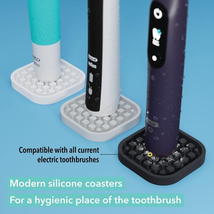 Image du produit Qikfresh Dessous de verre pour brosse à dents Gris Set de 2 (Porte-brosse à dents)