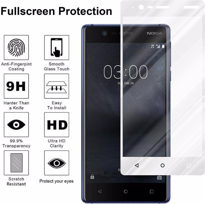 Immagine prodotto Cadorabo Vetro di protezione del display a schermo intero (1 Pezzo/i, Nokia 3.1)