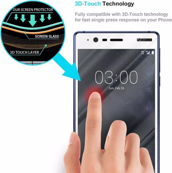 Immagine prodotto Cadorabo Vetro di protezione del display a schermo intero (1 Pezzo/i, Nokia 3.1)
