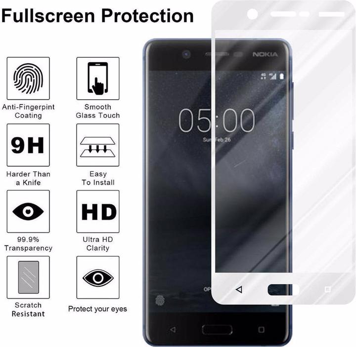 Actual product image Cadorabo Full screen display protection glass (1 Piece, Nokia 5.1)