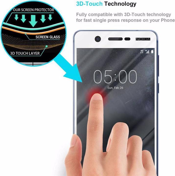 Actual product image Cadorabo Full screen display protection glass (1 Piece, Nokia 5.1)