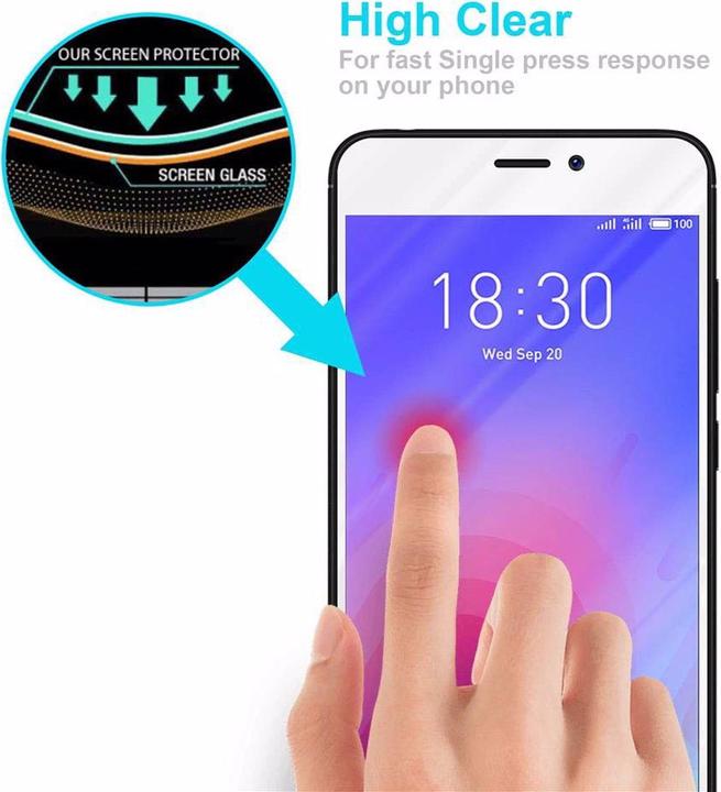 Produktbild Cadorabo Vollbild Displayschutzglas (1 Stück, Meizu M6)