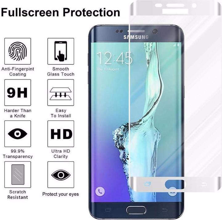 Actual product image Cadorabo Full screen display protection glass (1 Piece, Samsung Galaxy S6 Edge)