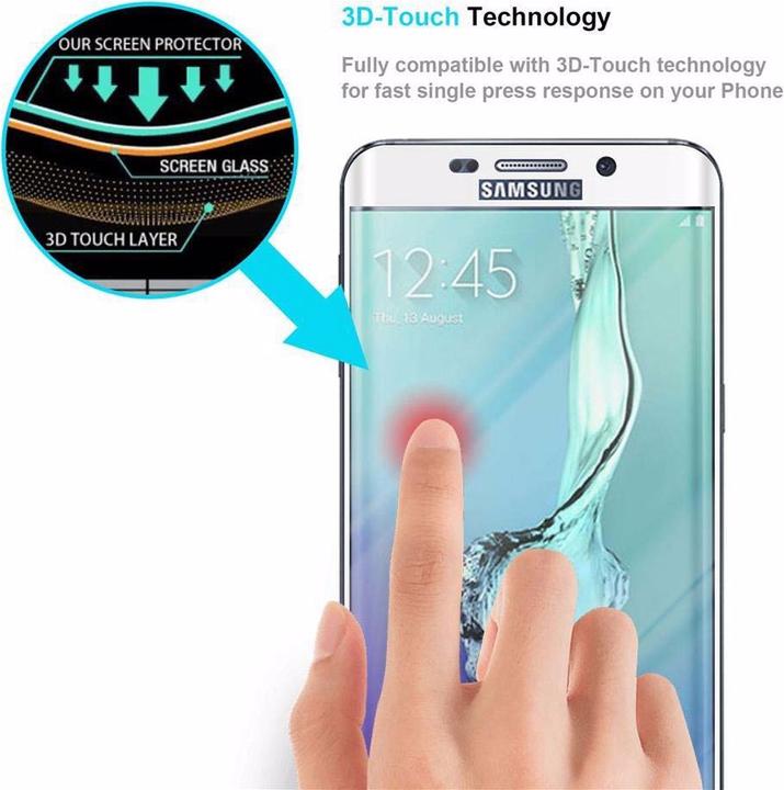 Actual product image Cadorabo Full screen display protection glass (1 Piece, Samsung Galaxy S6 Edge)
