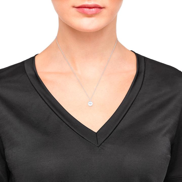 Produktbild S.Oliver Halsschmuck für Damen, 925 Sterling Silber, Zirkonia synth., Perlmutt | Stern (925er Silber, 42 - 45 cm)