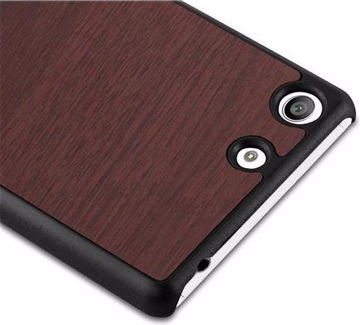 Actual product image Cadorabo Hard Cover Woody Cover (Sony Xperia M5)