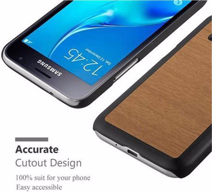 Actual product image Cadorabo Hard Cover Woody Cover (Samsung Galaxy J1 (2016))
