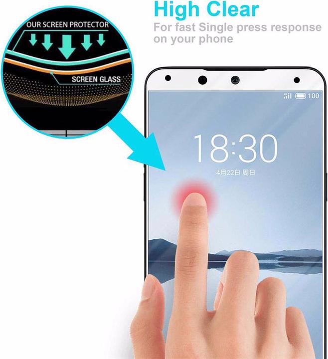 Actual product image Cadorabo Full screen display protection glass (1 Piece, Meizu 15)