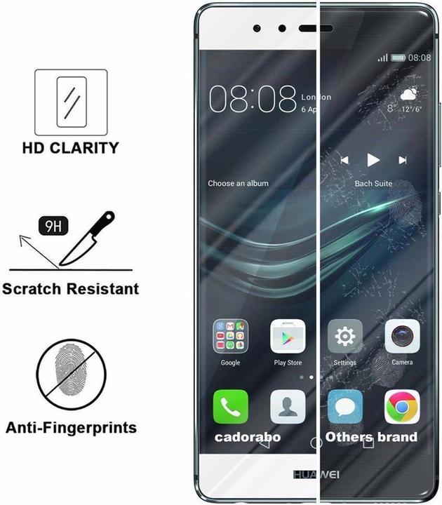 Actual product image Cadorabo Full screen display protection glass (1 Piece, Huawei P9 Plus)