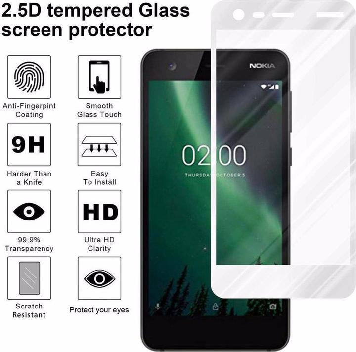 Immagine prodotto Cadorabo Vetro di protezione del display a schermo intero (1 Pezzo/i, Nokia 2)