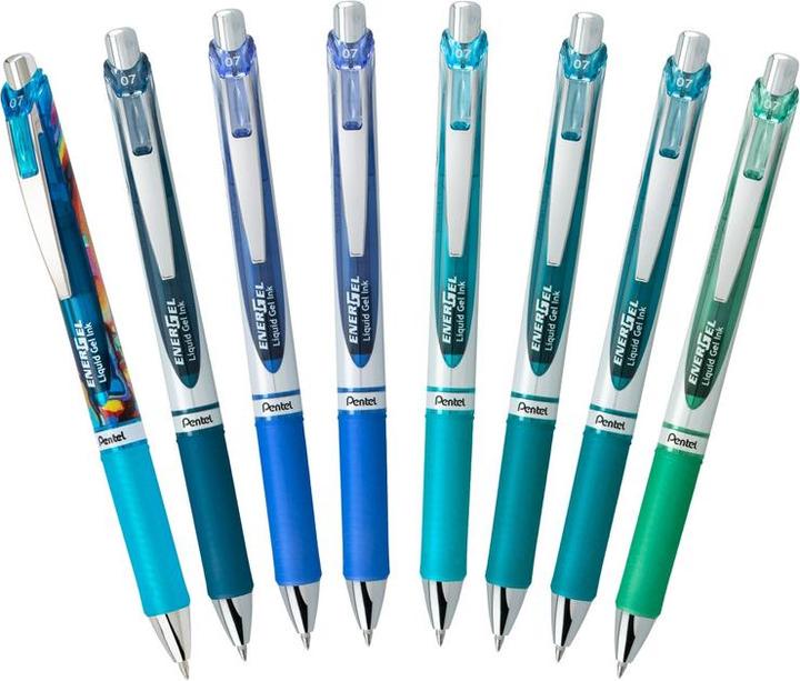 Produktbild Pentel EnerGel (Nachtblau, Blau, Aqua, Cyan, Blaugrün, 8 x)