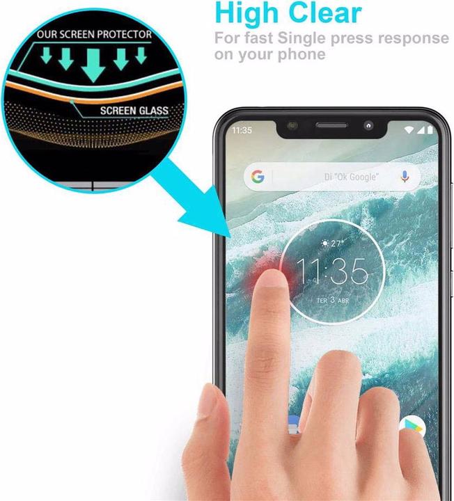 Actual product image Cadorabo Display protection glass (1 Piece, Motorola Moto One Zoom)