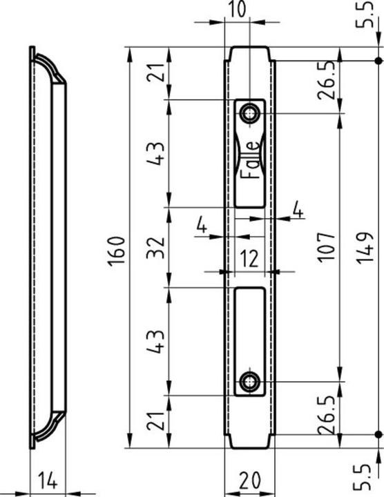 Actual product image Glutz Cap strike plates B-1160 (Striking plate)