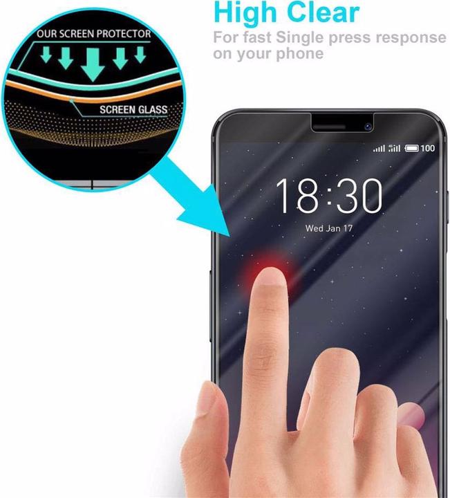 Actual product image Cadorabo display protection glass (1 Piece, Meizu M6s)