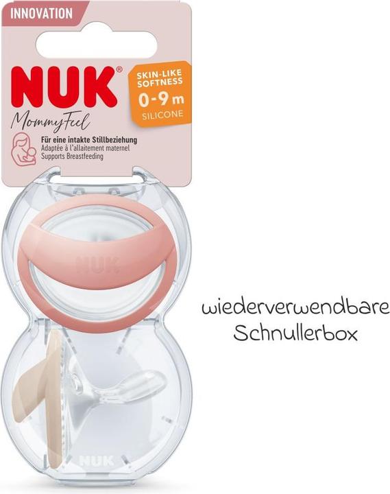 Produktbild NUK Schnuller Schnuller 2er Pack MommyFeel - Silikon 0-9 M - Blush (2 x, ab Geburt)