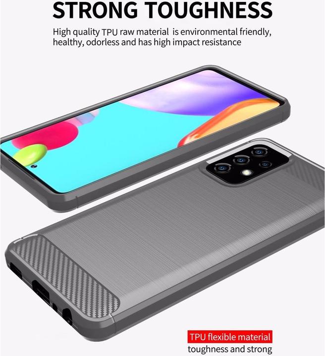 Produktbild Cadorabo TPU Ultra Slim carbon edelstahl Kombi Cover (Samsung Galaxy A72 5G)