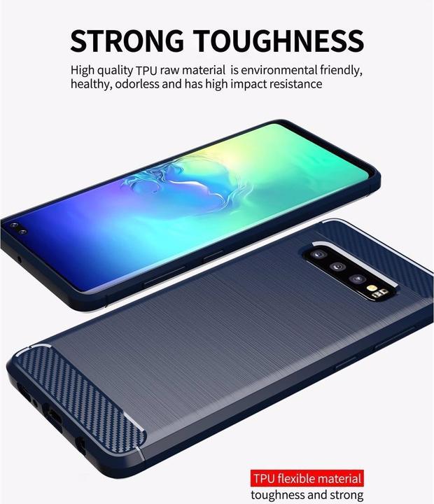 Image du produit Cadorabo TPU Ultra Slim carbon edelstahl Combi Cover (Samsung Galaxy S10)